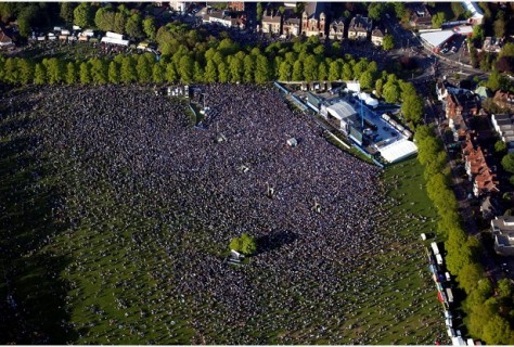 Crowd gathered for Leicester city football club