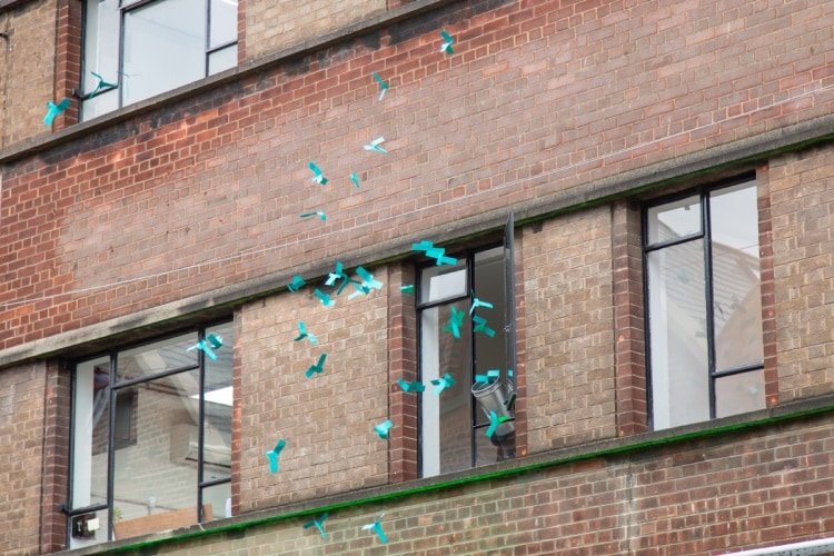 colour popping out of bland building