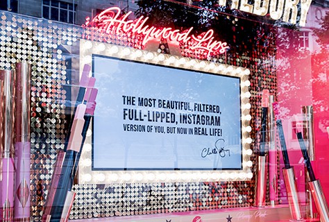 Charlotte Tilbury Hollywood Lips Electronic Window Display