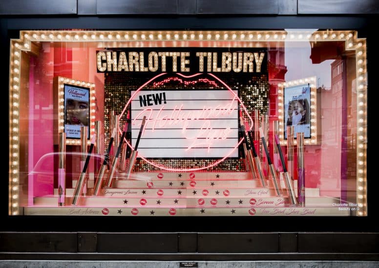 Charlotte Tilbury Hollywood Lips Window Display