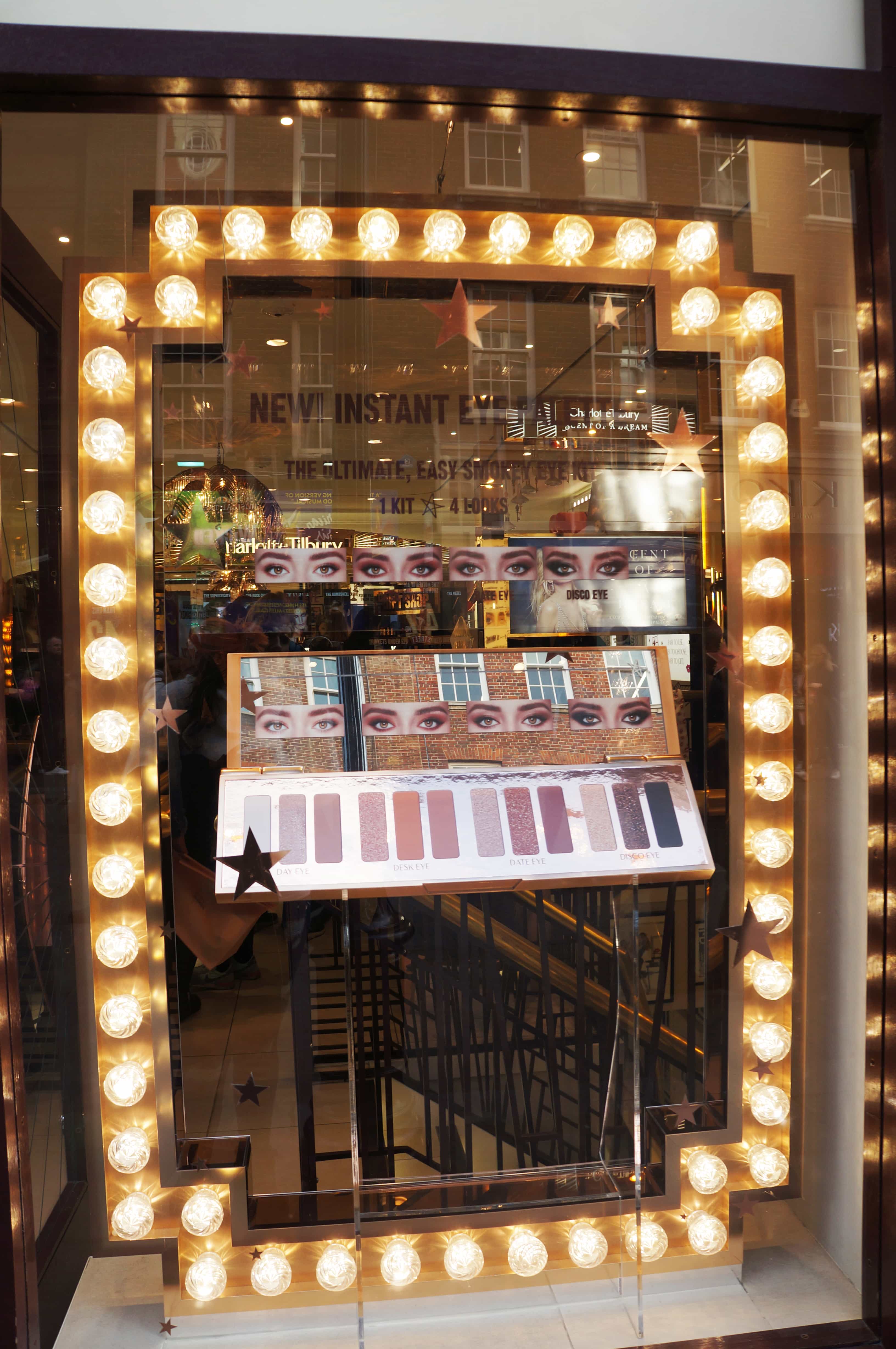 Charlotte Tilbury make up in window 