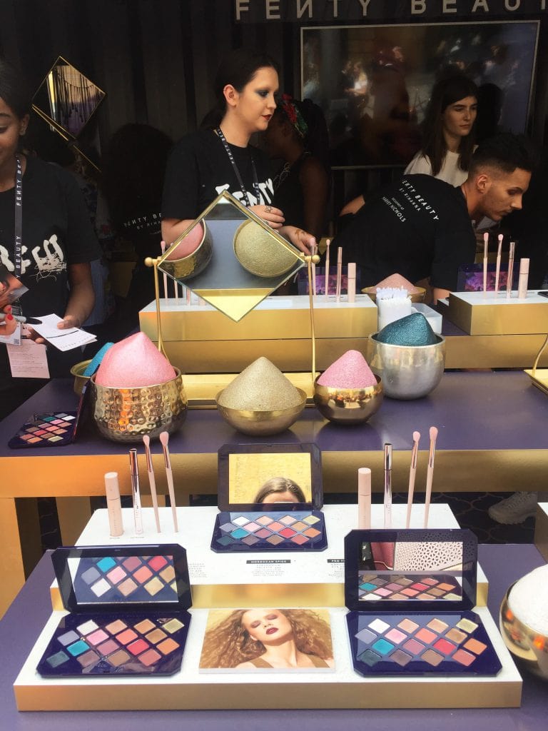 Fenty beauty pop up store make up stand