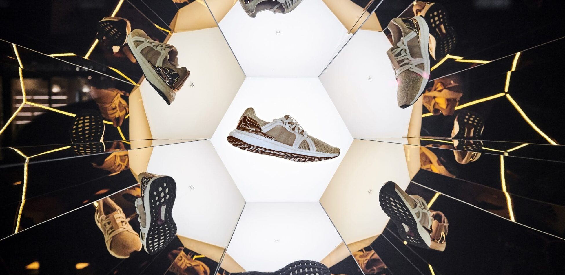 adidas: golden ultraboost - Retail Store Window Display Ideas