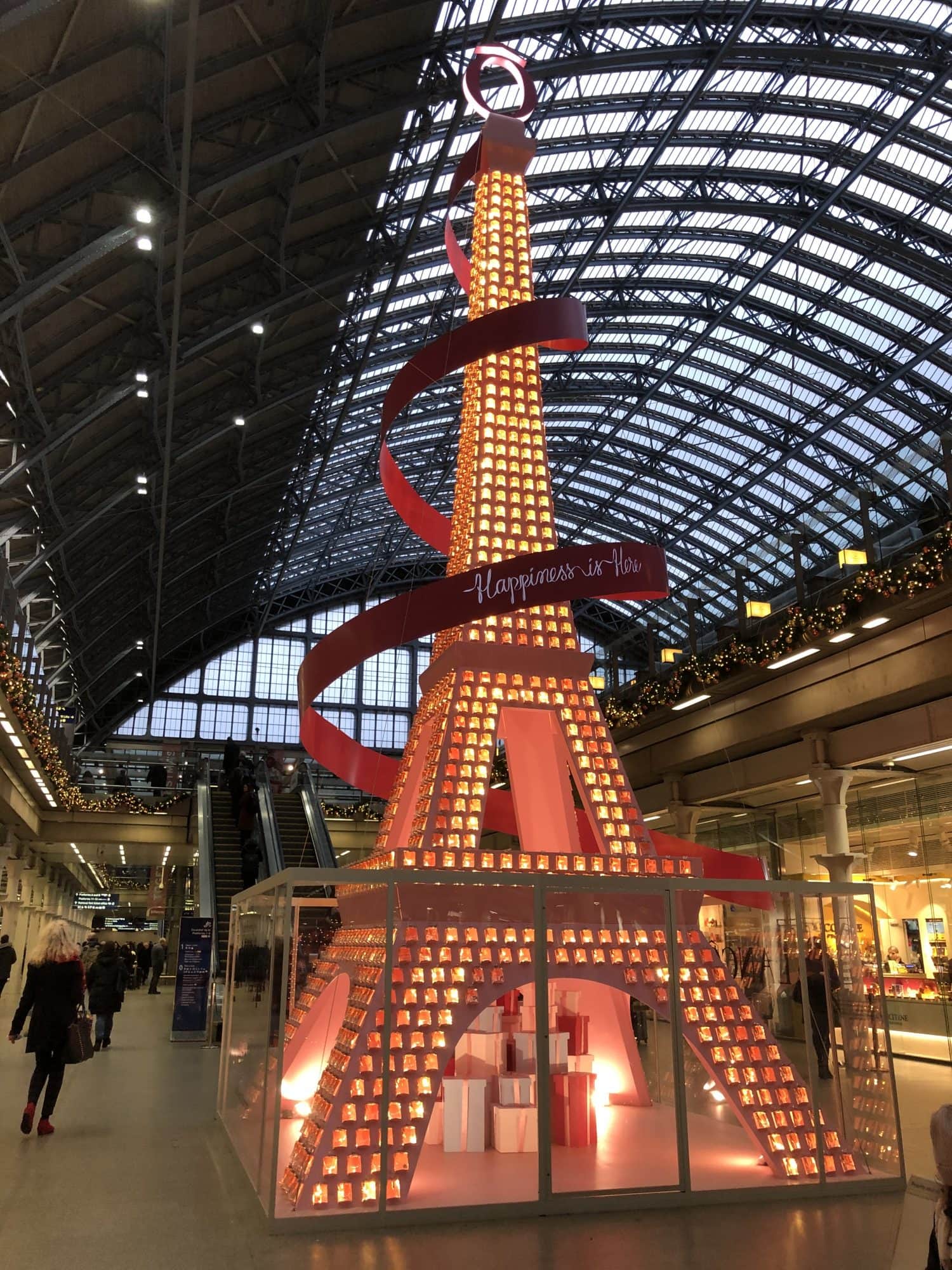 Lancôme's Eiffel Tower at St Pancras station