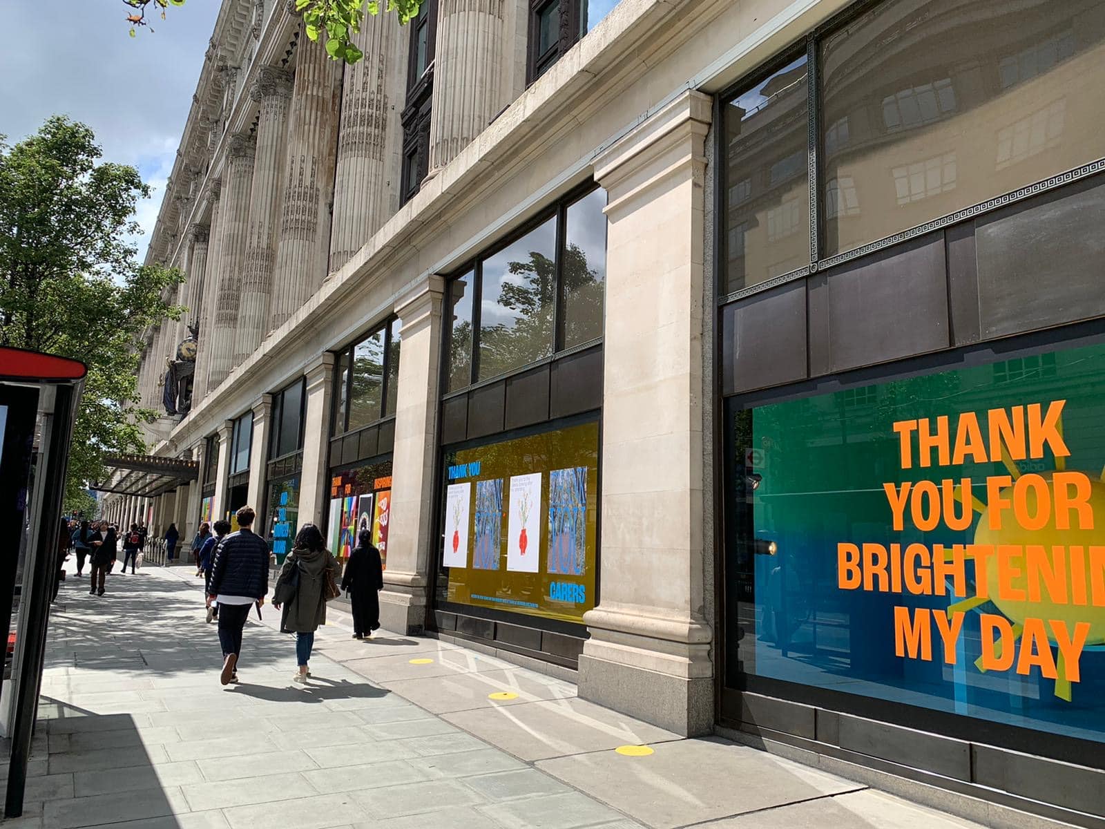 Selfridges window display after reopening