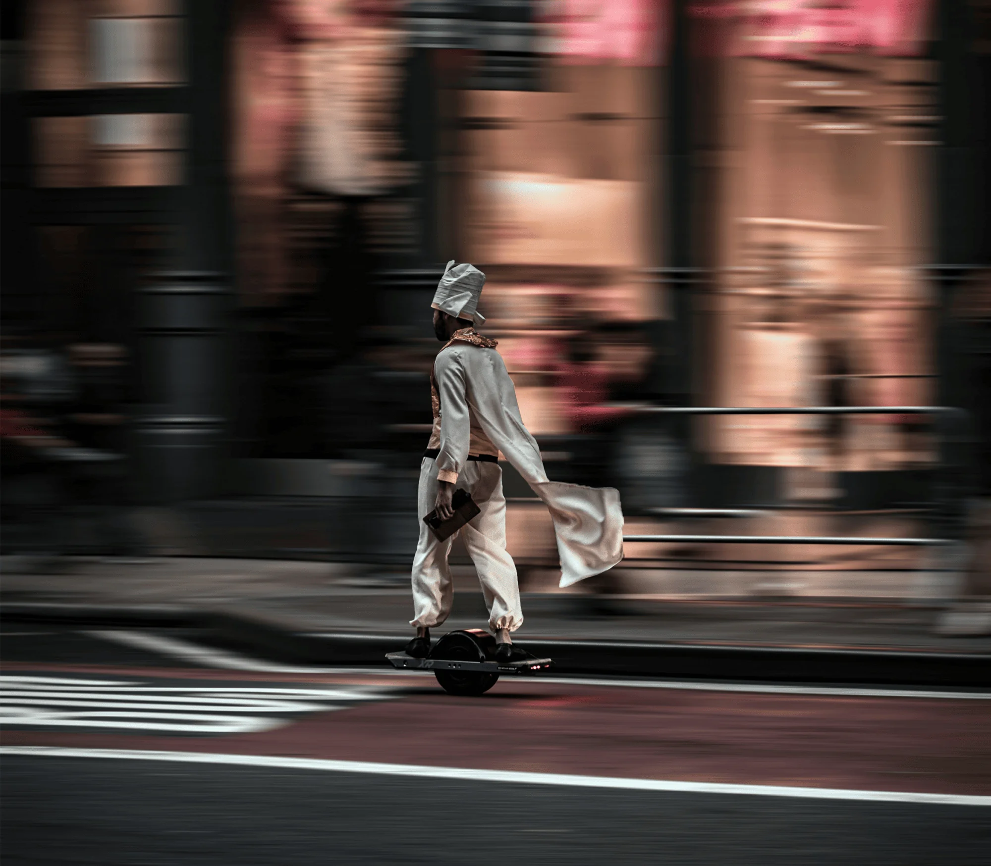 man on one wheel