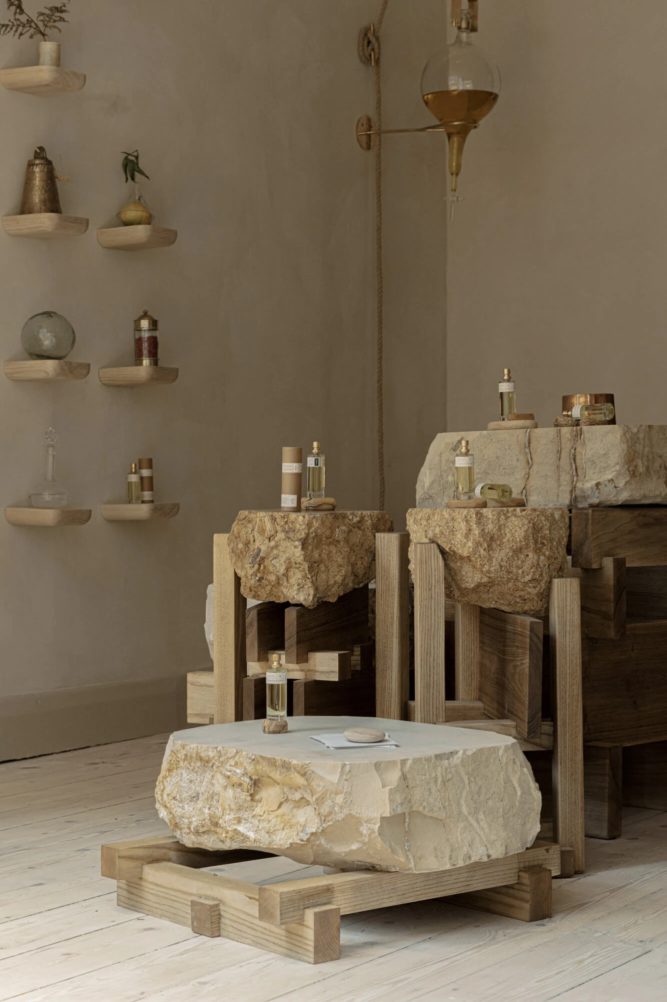 Hand-carved Somerset stone plinths nodding towards sustainable design